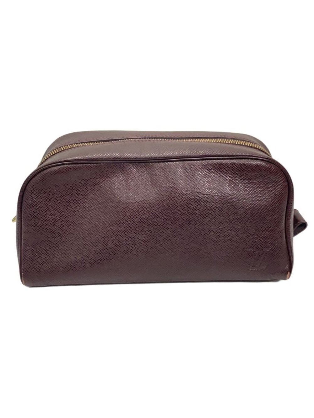 LOUIS VUITTON Trousse Toilette Taiga Leather Brown Solid